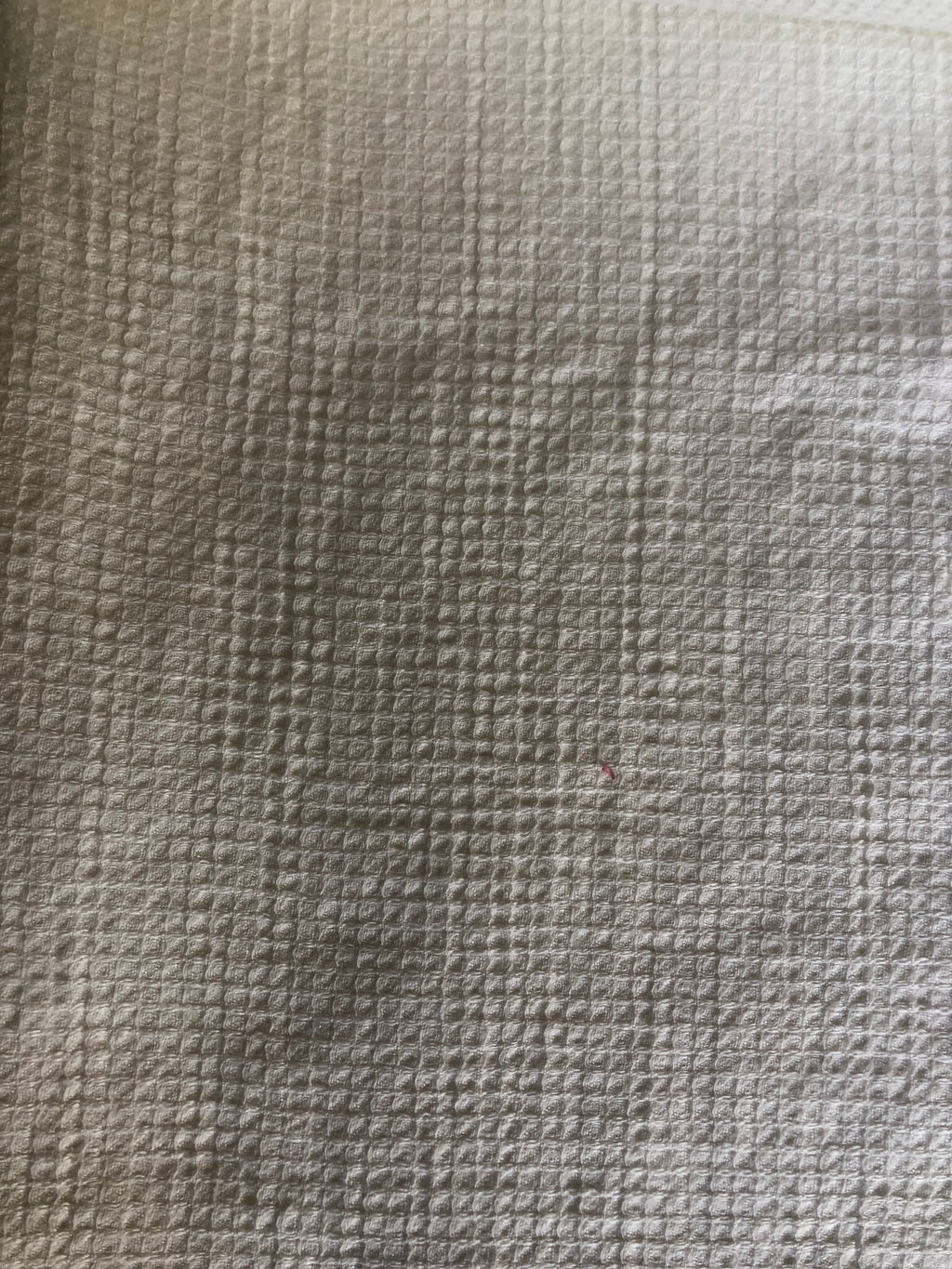 Waffle Linen Cotton Fabric: Natural White BGO138, 140cm Wide