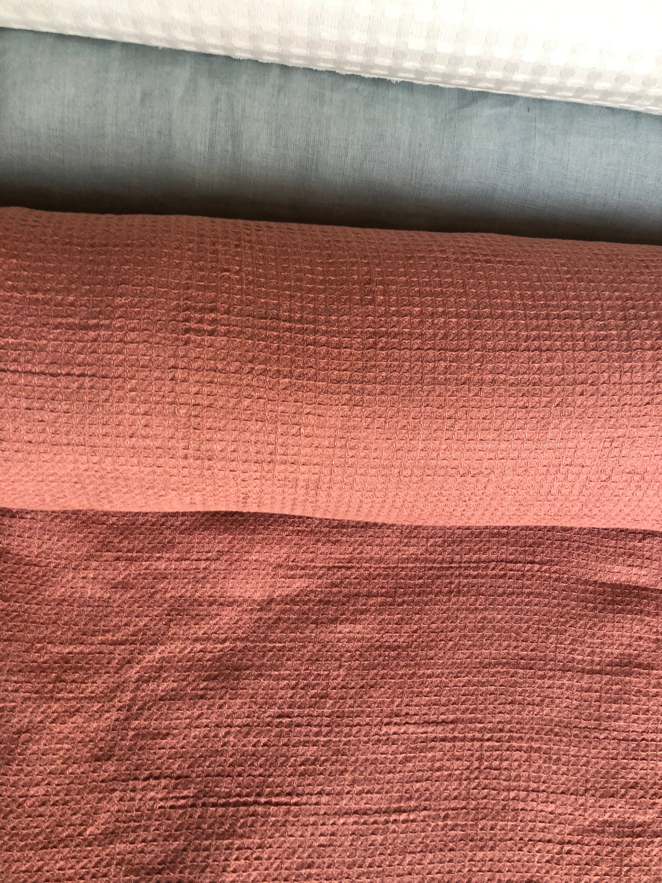 Coral Waffle Linen Cotton Fabric: Bath, Kitchen, Spa Towel - 140cm