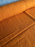 Orange Waffle Linen Cotton Fabric: Bath & Kitchen Towel Material