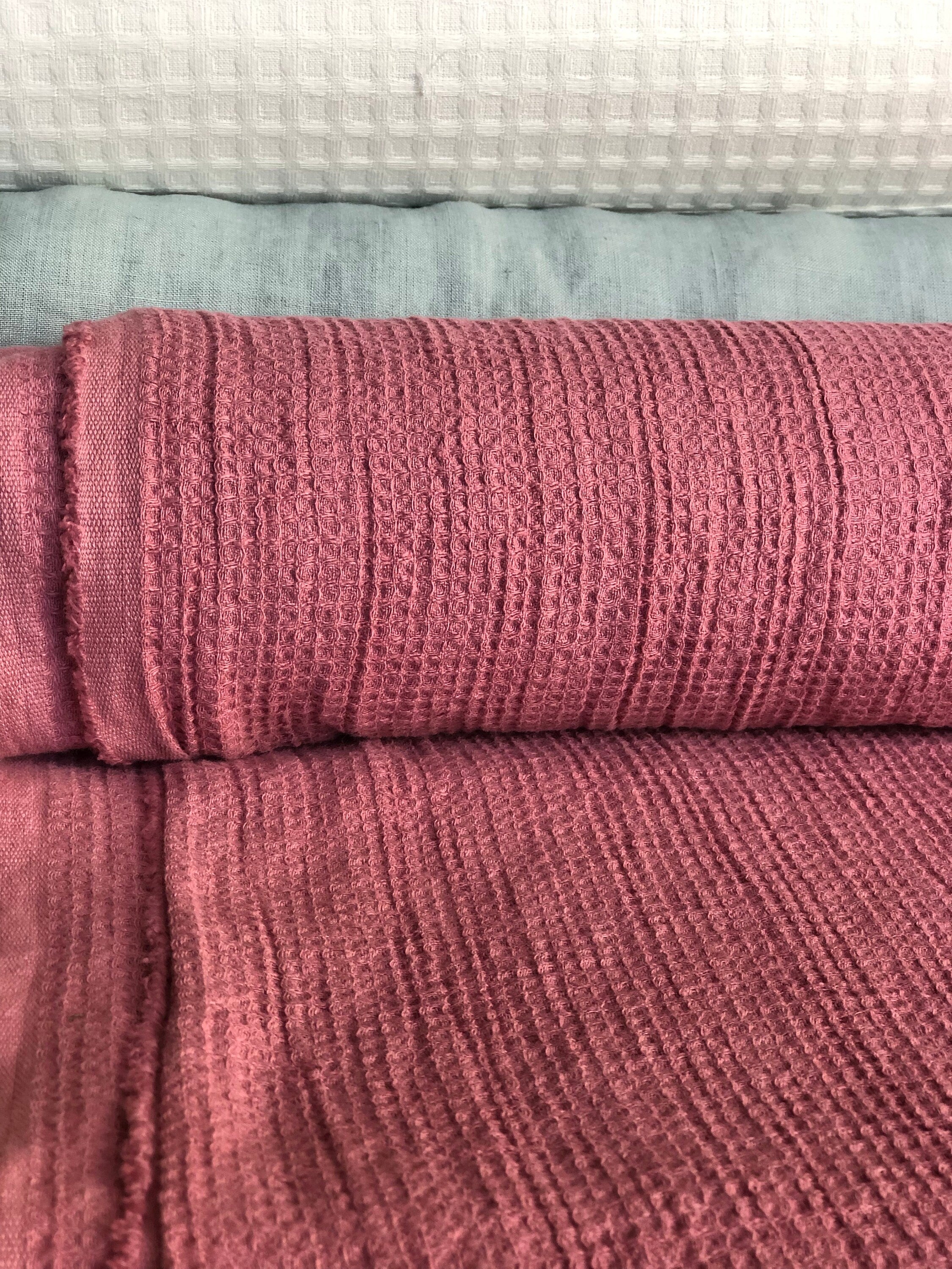 Waffle Linen Cotton Fabric By The Metre: Thulian BGO138, 140cm