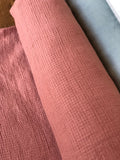 Coral Waffle Linen Cotton Fabric: Bath, Kitchen, Spa Towel - 140cm