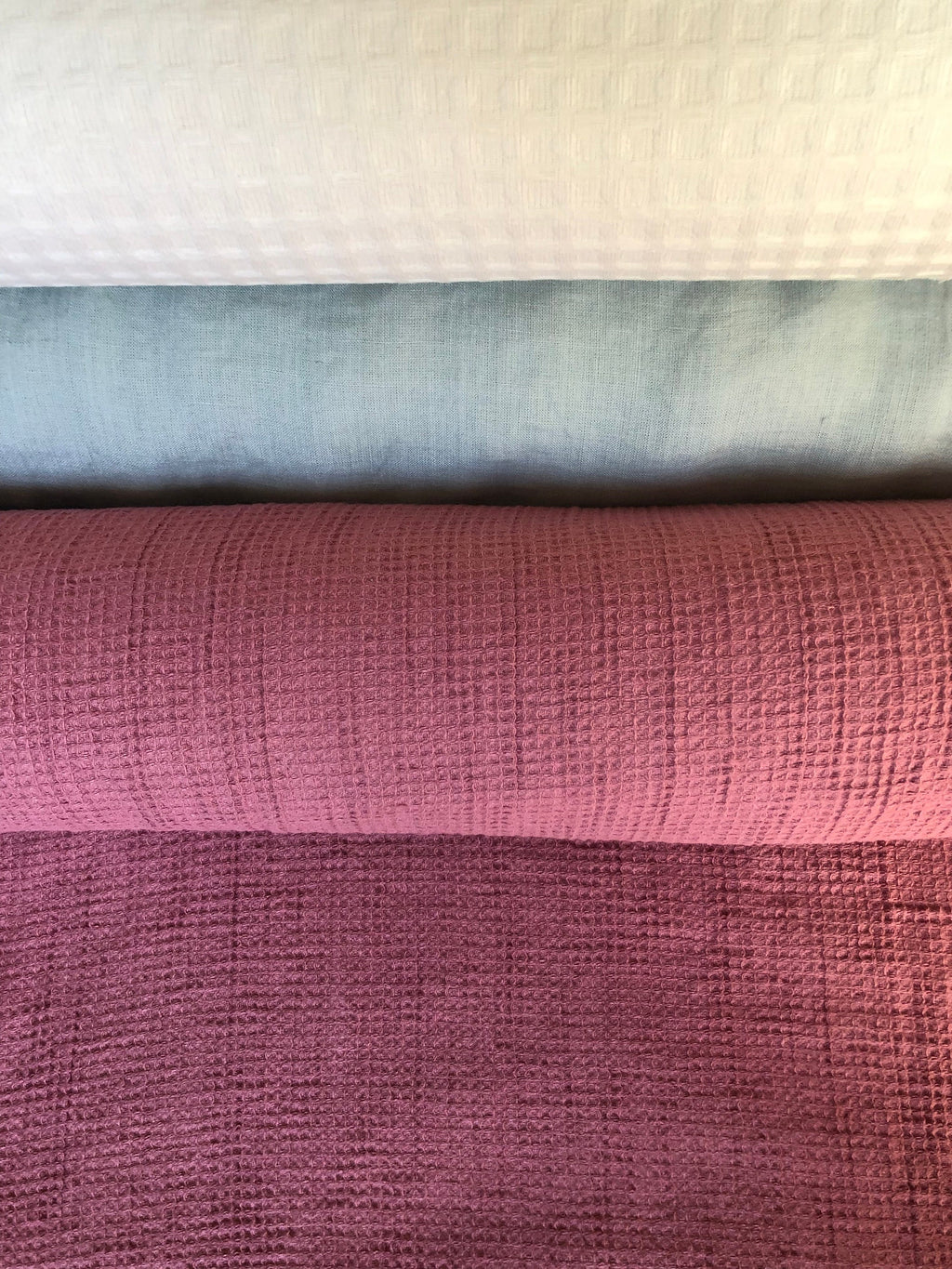 Waffle Linen Cotton Fabric By The Metre: Thulian BGO138, 140cm