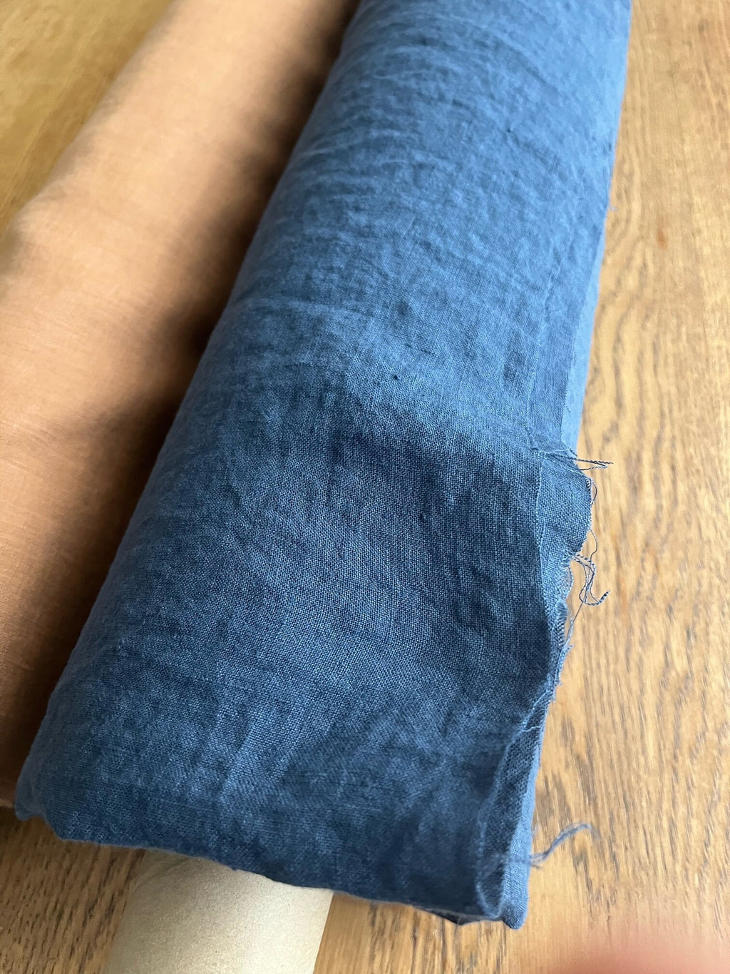Extra Wide Dusty Blue Linen Fabric: 100% Natural, 250cm Wide