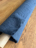 Extra Wide Dusty Blue Linen Fabric: 100% Natural, 250cm Wide