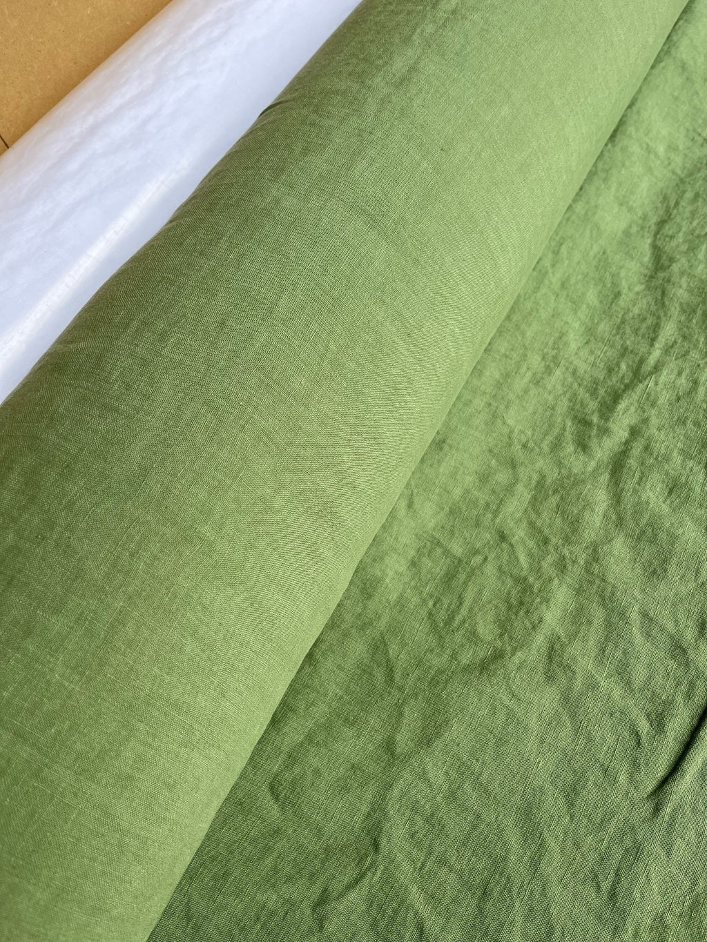 Extra Wide Olive Drab Linen Fabric: Soft Natural Bedding (110" Wide)