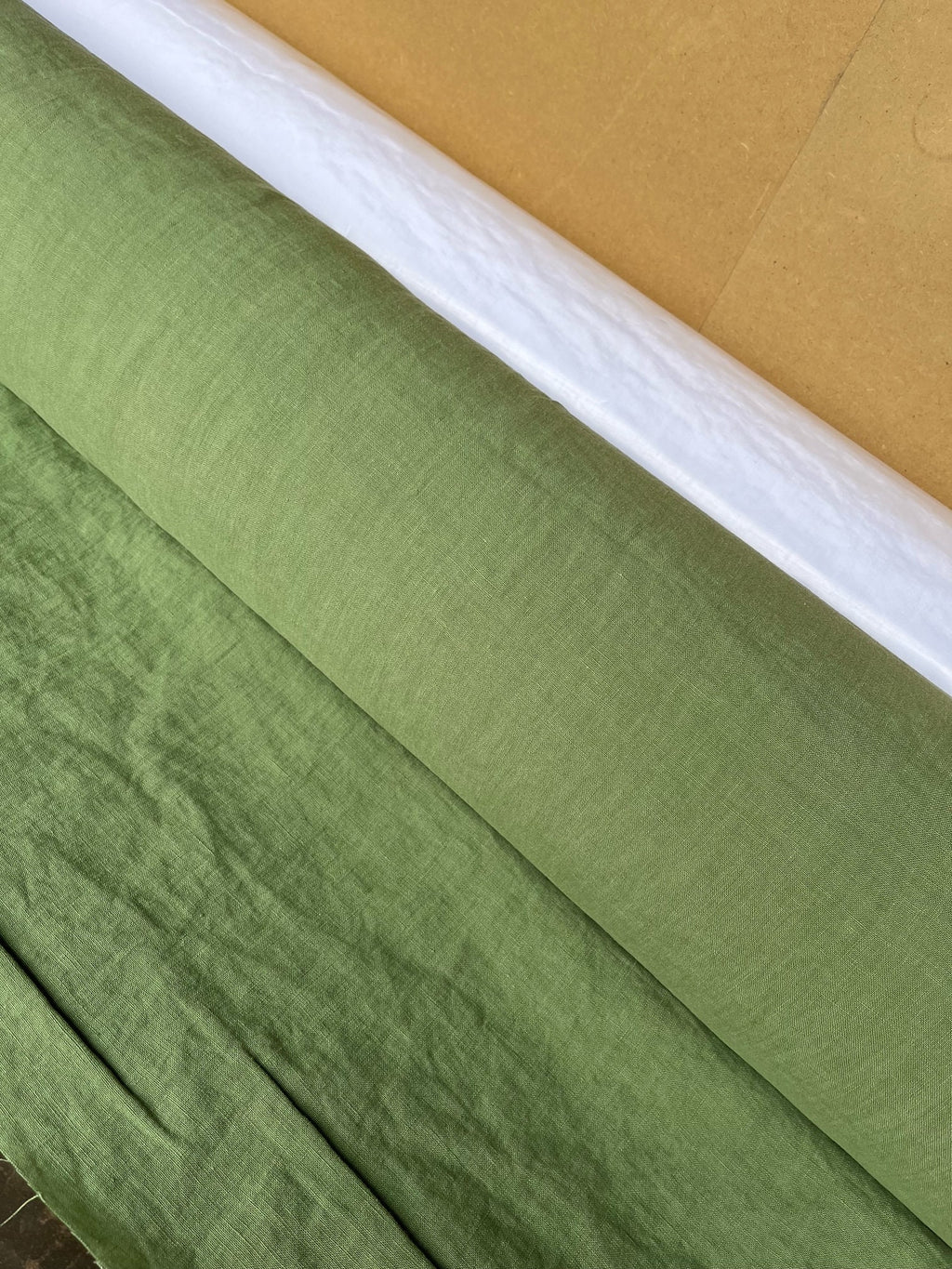 Extra Wide Olive Drab Linen Fabric: Soft Natural Bedding (110" Wide)