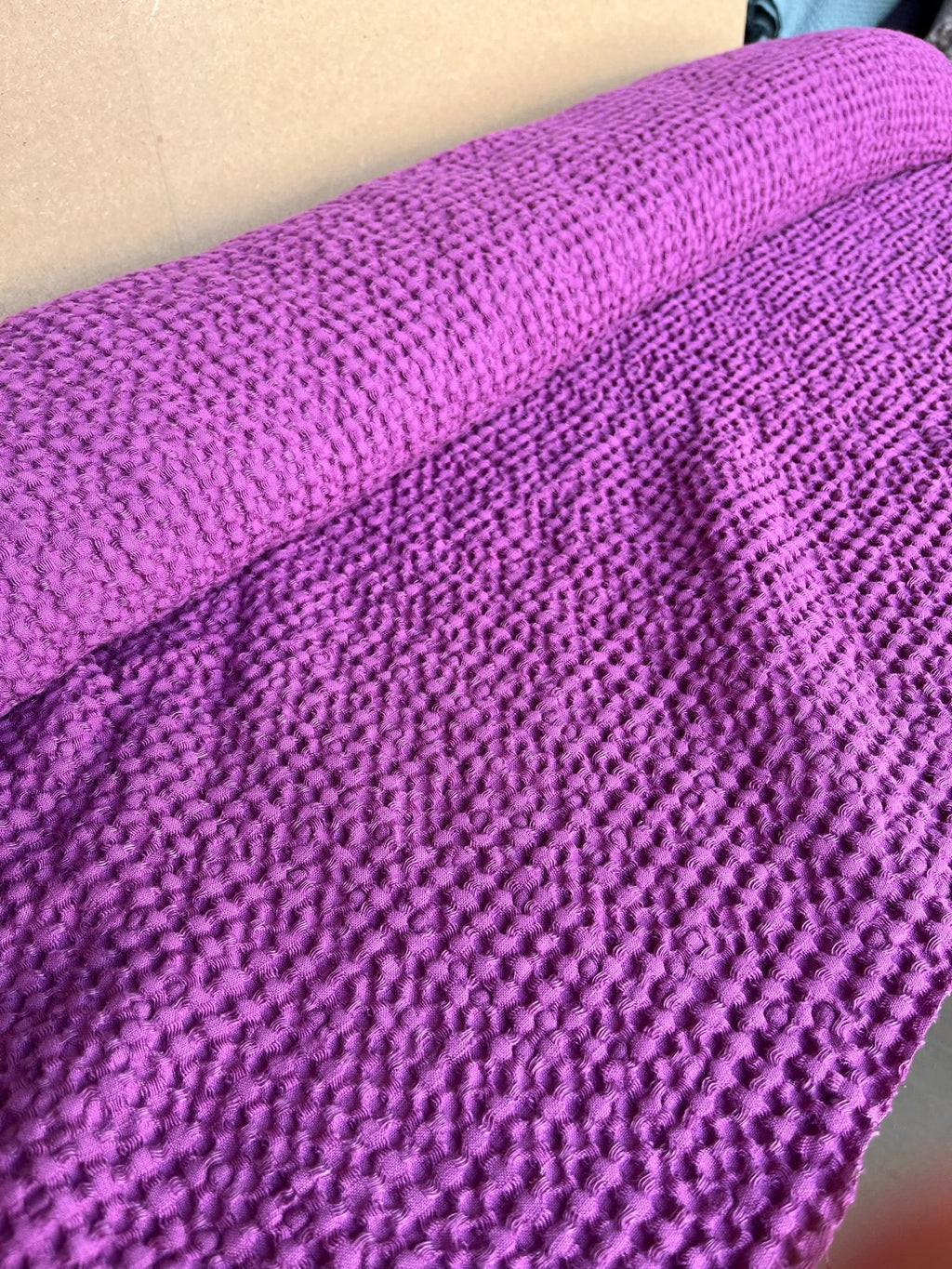 Extra Wide Waffle Linen Cotton Fabric: Natural Absorbent Towel Material