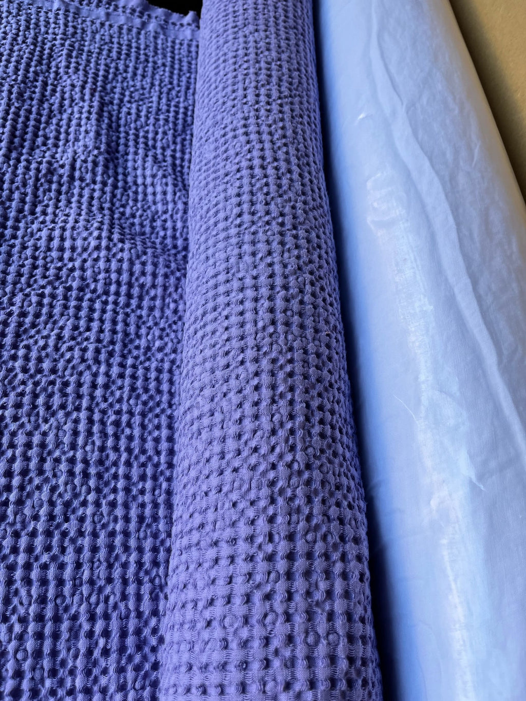 88" Extra Wide Waffle Linen Cotton Fabric: Medium Purple BGO137