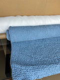88" Extra Wide Waffle Linen Cotton Fabric: Cornflower Blue