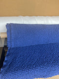 88" Extra Wide Waffle Linen Cotton Fabric: Blue Sapphire BGO137