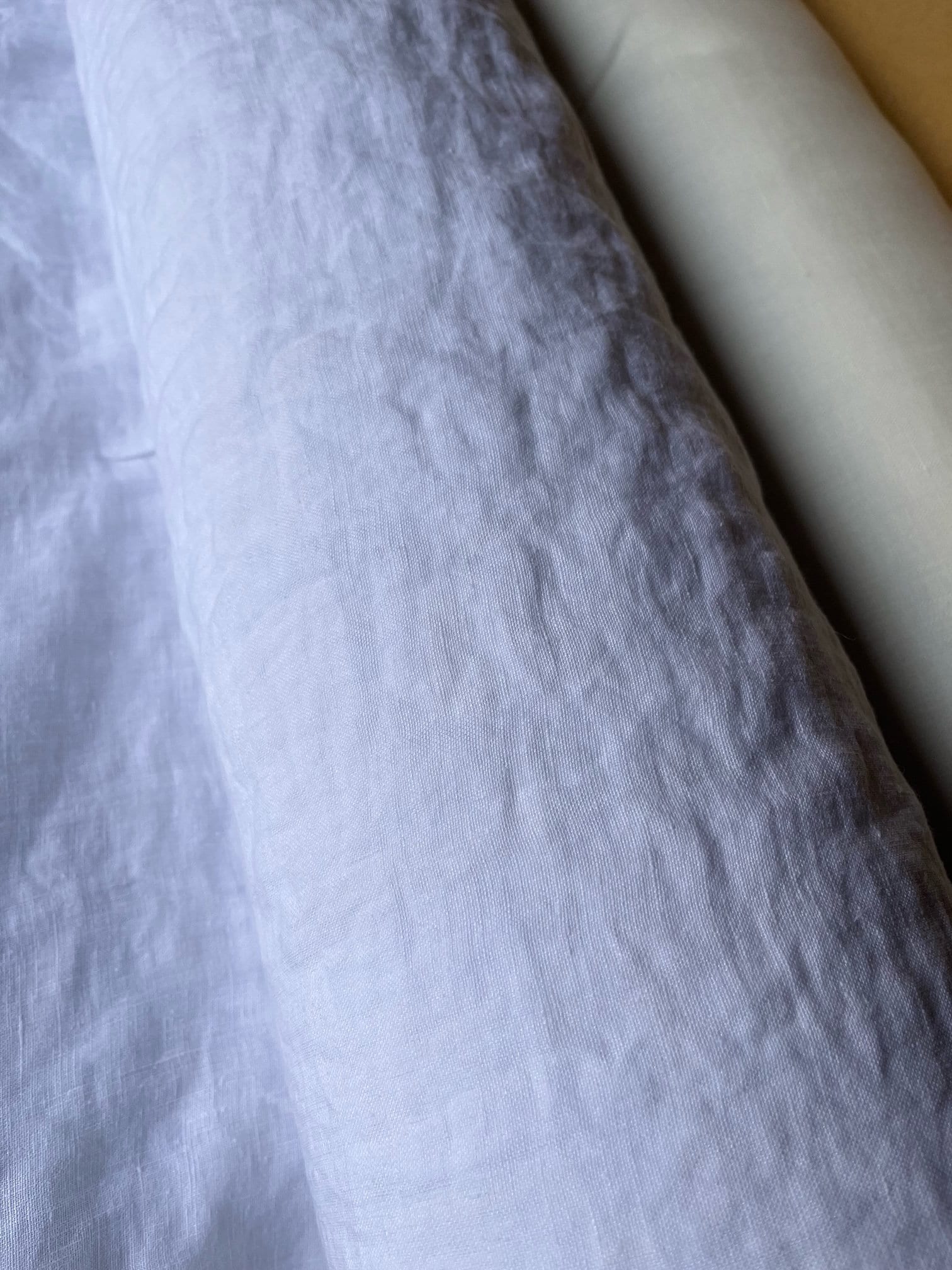 110 in EXTRA wide natural LINEN fabric BGO27L SOFT Bleached White, 195 g/285 cm width fabric by the metre, bedding