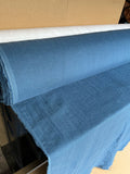 Extra Wide Steel Blue Linen Fabric: 100% Natural, 250cm Wide