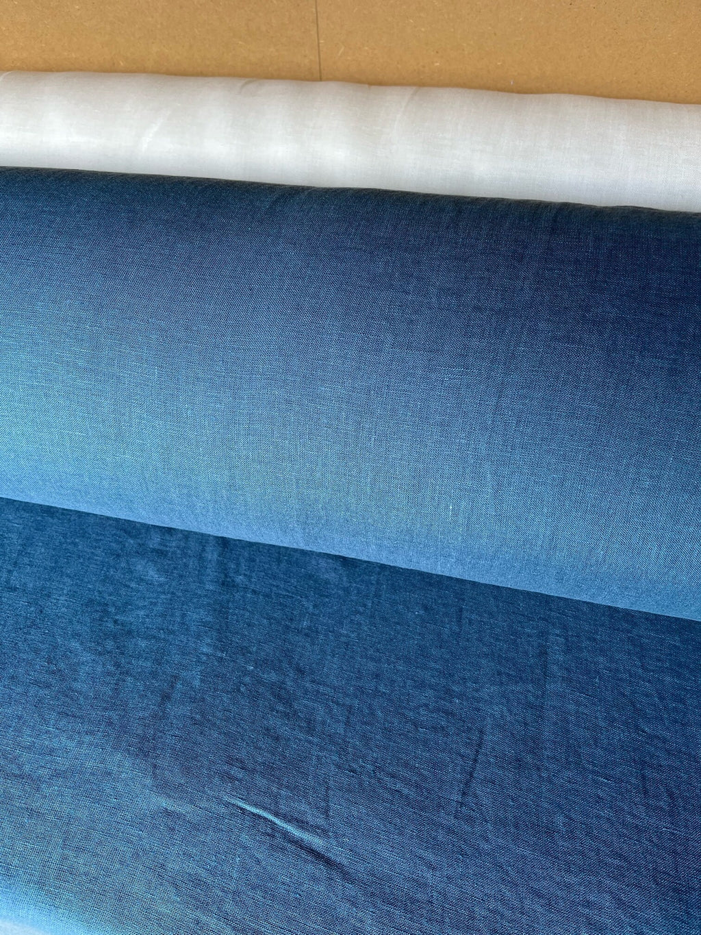 Extra Wide Steel Blue Linen Fabric: 100% Natural, 250cm Wide