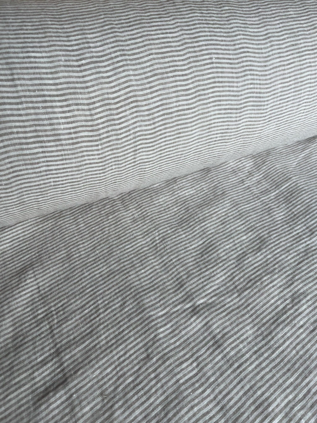 Extra Wide Natural Striped Linen Fabric: 250cm Wide, Sewing & Bedding