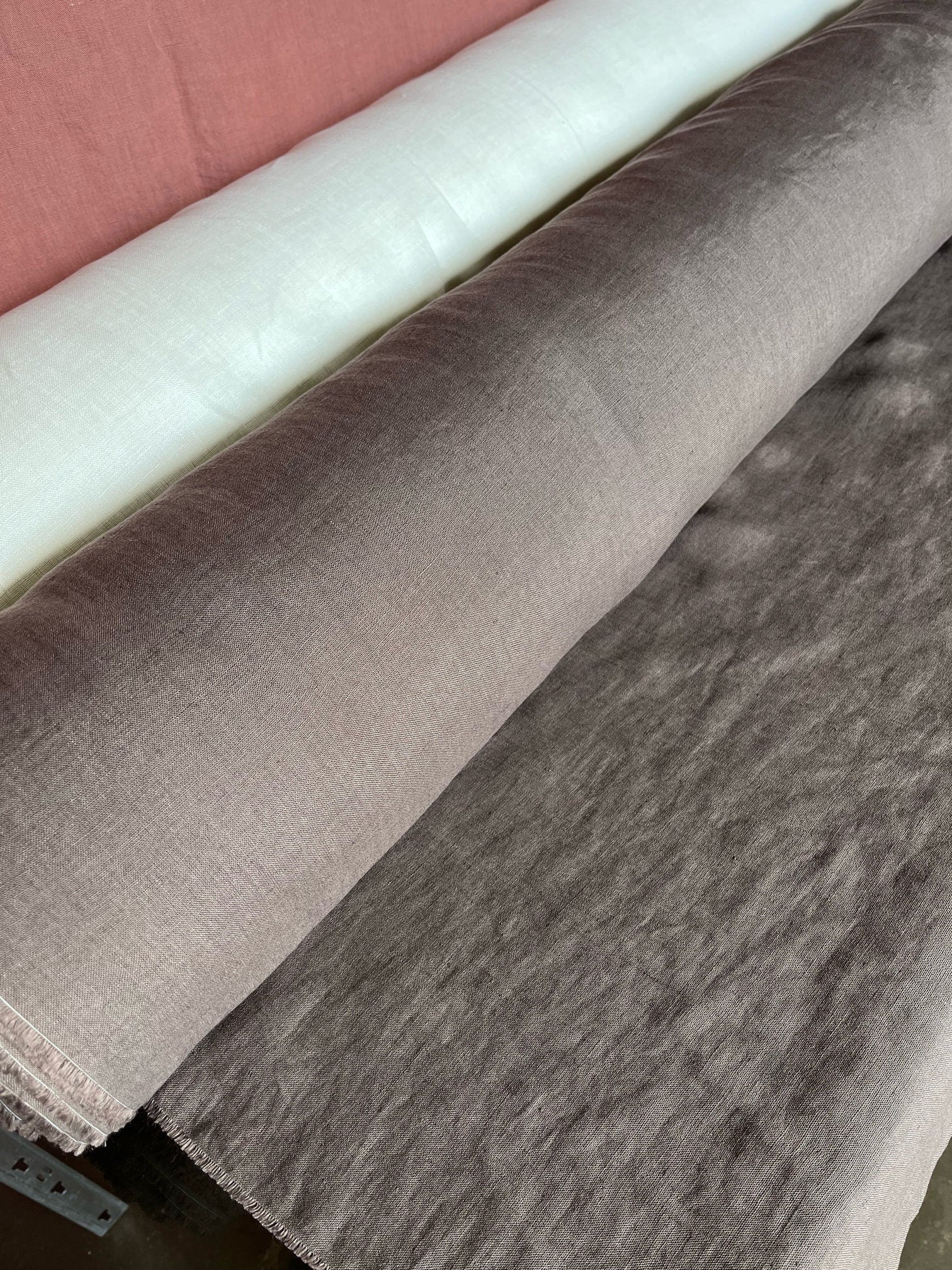 Soft Brown Linen Fabric: 100% French Flax, 145cm Wide