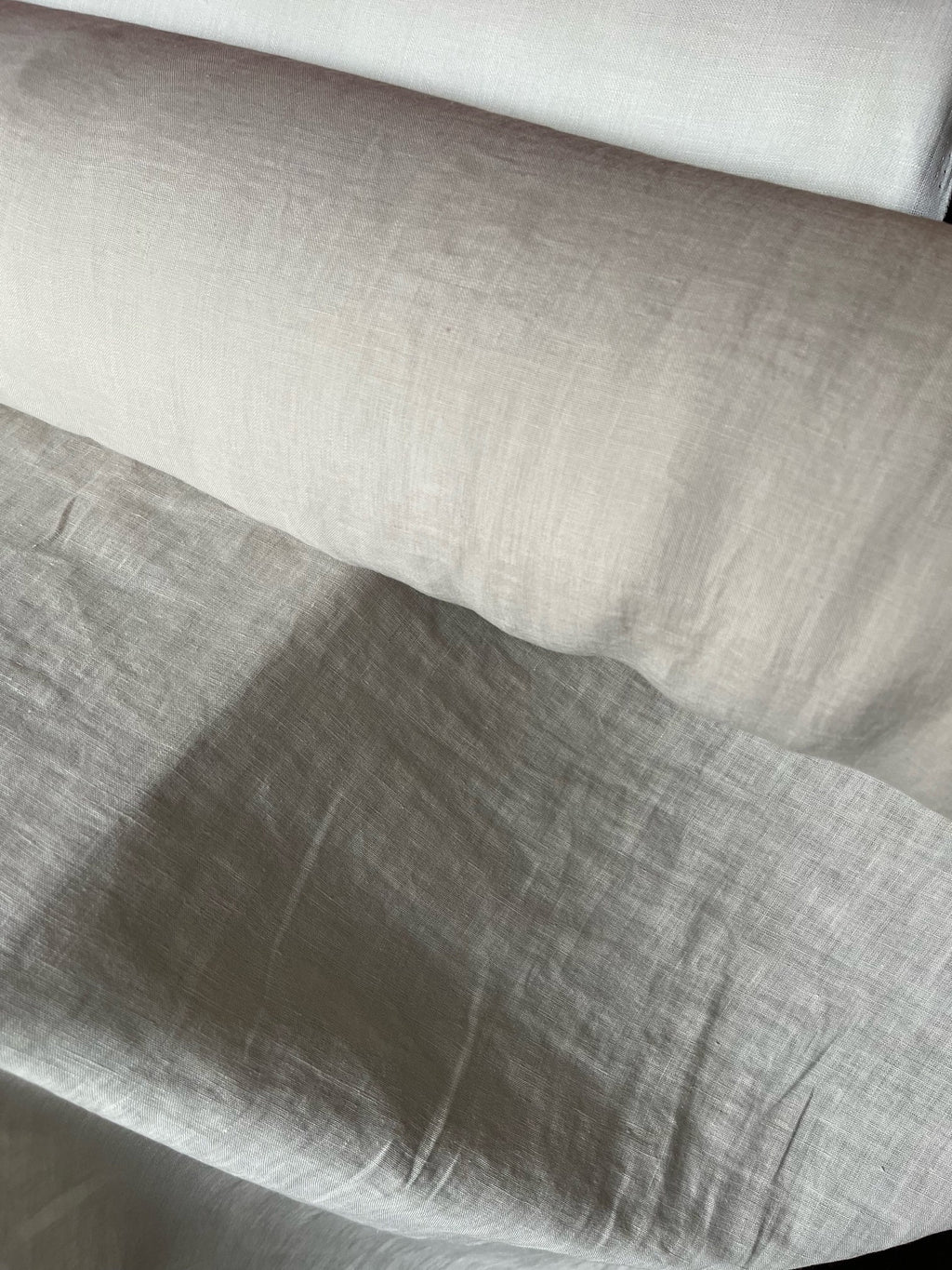 Warm Ivory Linen Fabric: 100% French Flax, Softened (145cm Width)
