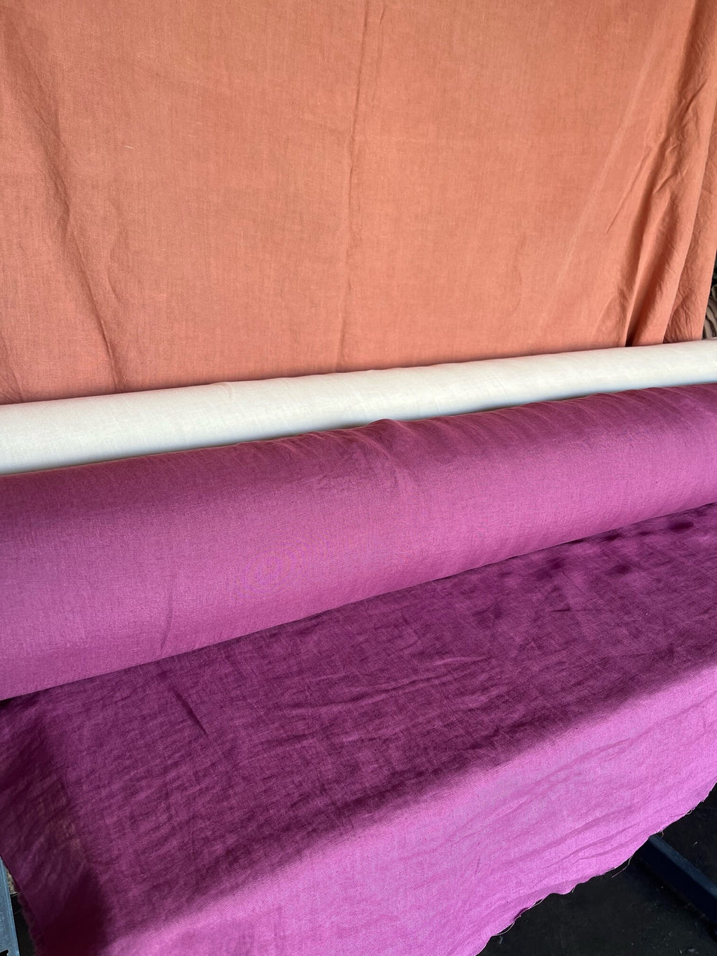 Prickly Pear Linen Fabric: 100% French Flax, Softened (145cm Width)