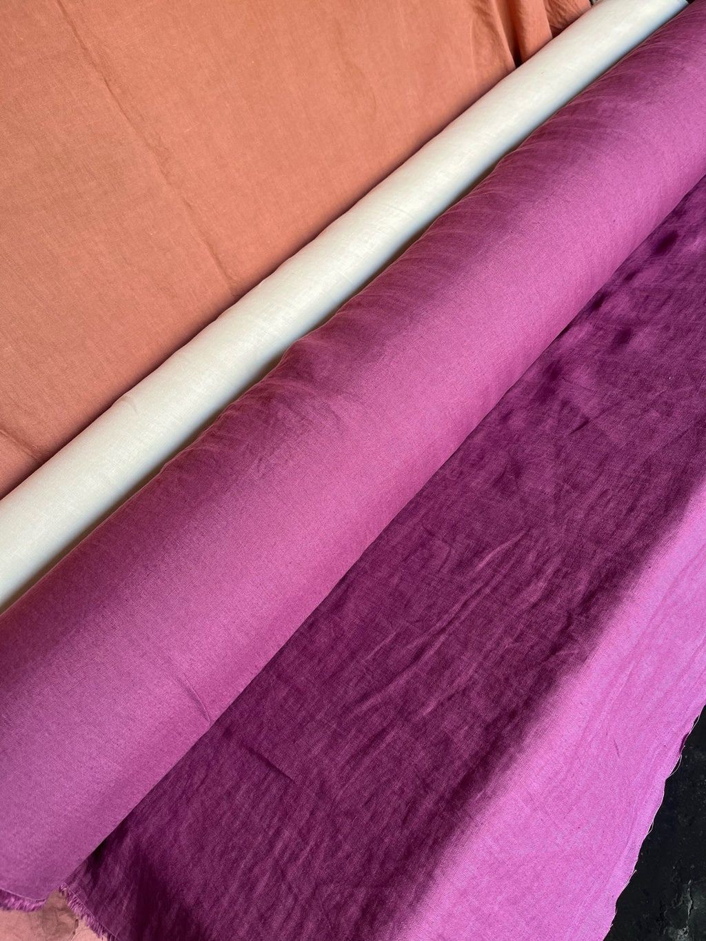 Prickly Pear Linen Fabric: 100% French Flax, Softened (145cm Width)
