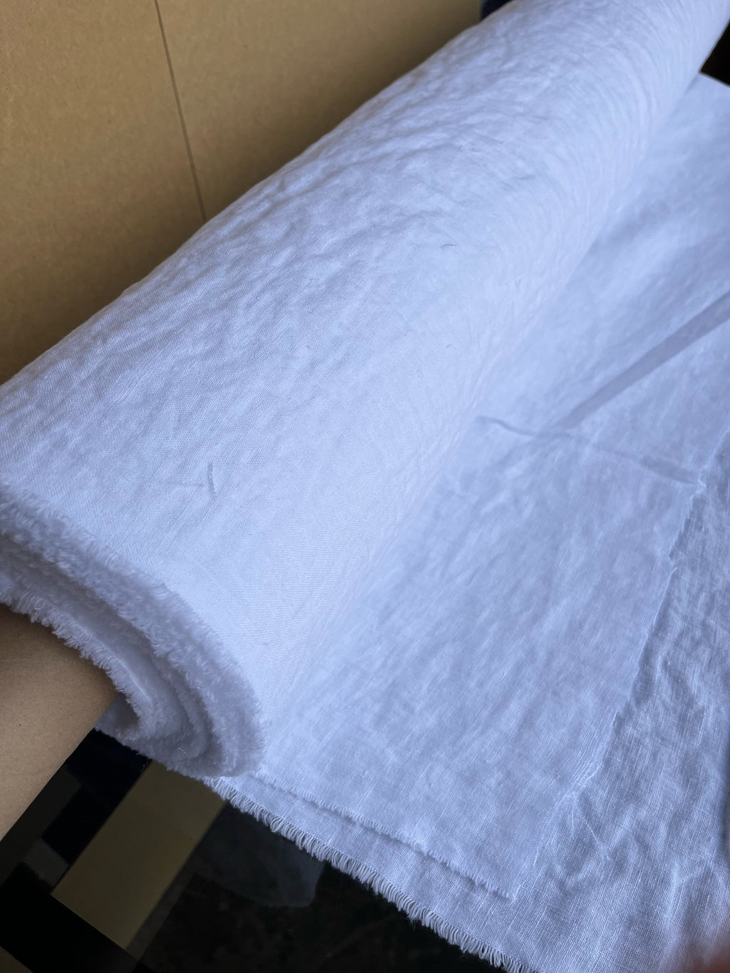 110 in EXTRA wide natural LINEN fabric BGO27L SOFT Bleached White, 195 g/285 cm width fabric by the metre, bedding