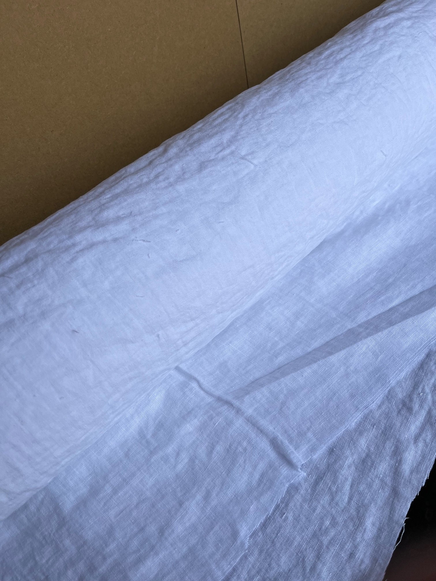 110 in EXTRA wide natural LINEN fabric BGO27L SOFT Bleached White, 195 g/285 cm width fabric by the metre, bedding