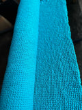 Cyan Waffle Linen Cotton Fabric: 88" Extra Wide, Soft Texture