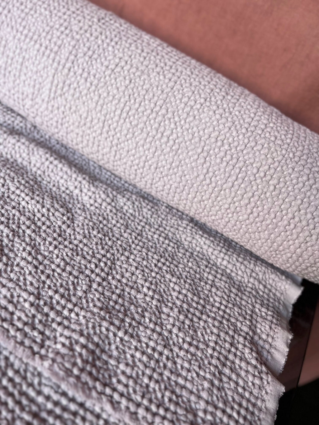 Extra Wide Waffle Linen Cotton Fabric: Piggy Pink BGO137, 88" Wide