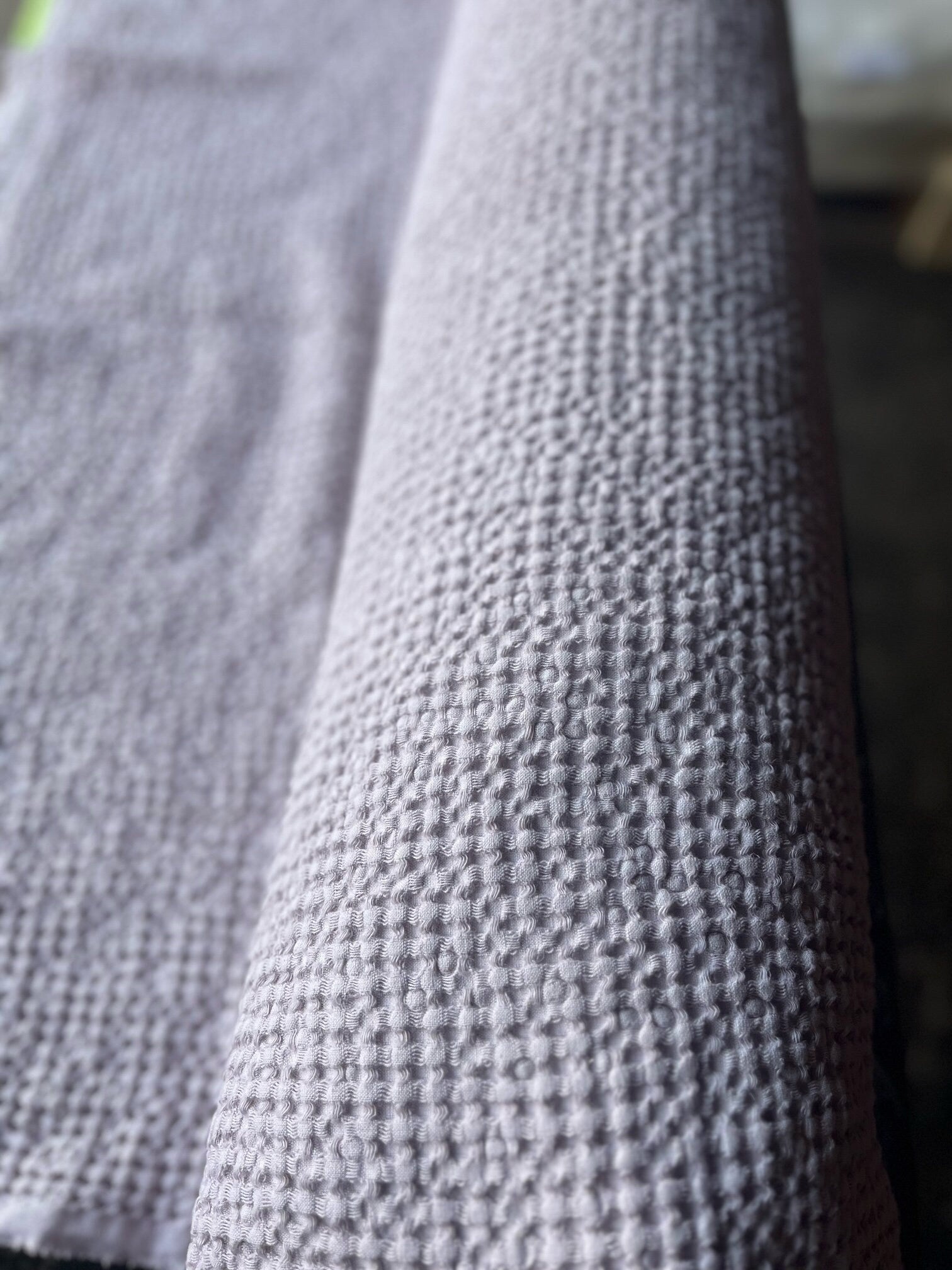 Extra Wide Waffle Linen Cotton Fabric: Piggy Pink BGO137, 88" Wide