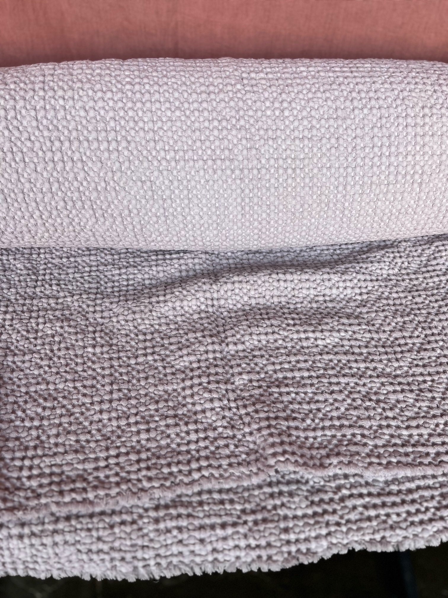 Extra Wide Waffle Linen Cotton Fabric: Piggy Pink BGO137, 88" Wide