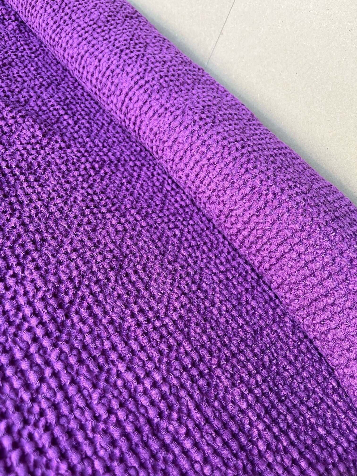 Extra Wide Waffle Linen Cotton Fabric: Natural Absorbent Towel Material