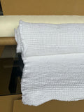 88" EXTRA WIDE fabric, Waffle natural Linen/Cotton fabric BGO137 Bleached White, 250g/225cm fabric by the metre, bath kitchen towel spa