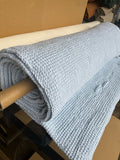 88" Extra Wide Waffle Linen Cotton Fabric: Light Steel Blue