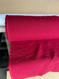 Extra Wide Berry Red Linen Fabric: Softened 110" Wide