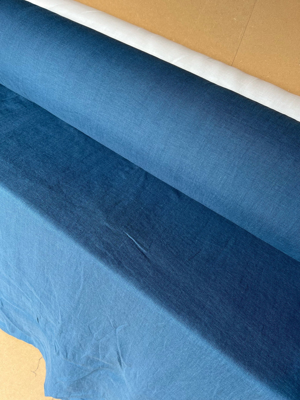 Extra Wide Steel Blue Linen Fabric: 100% Natural, 250cm Wide