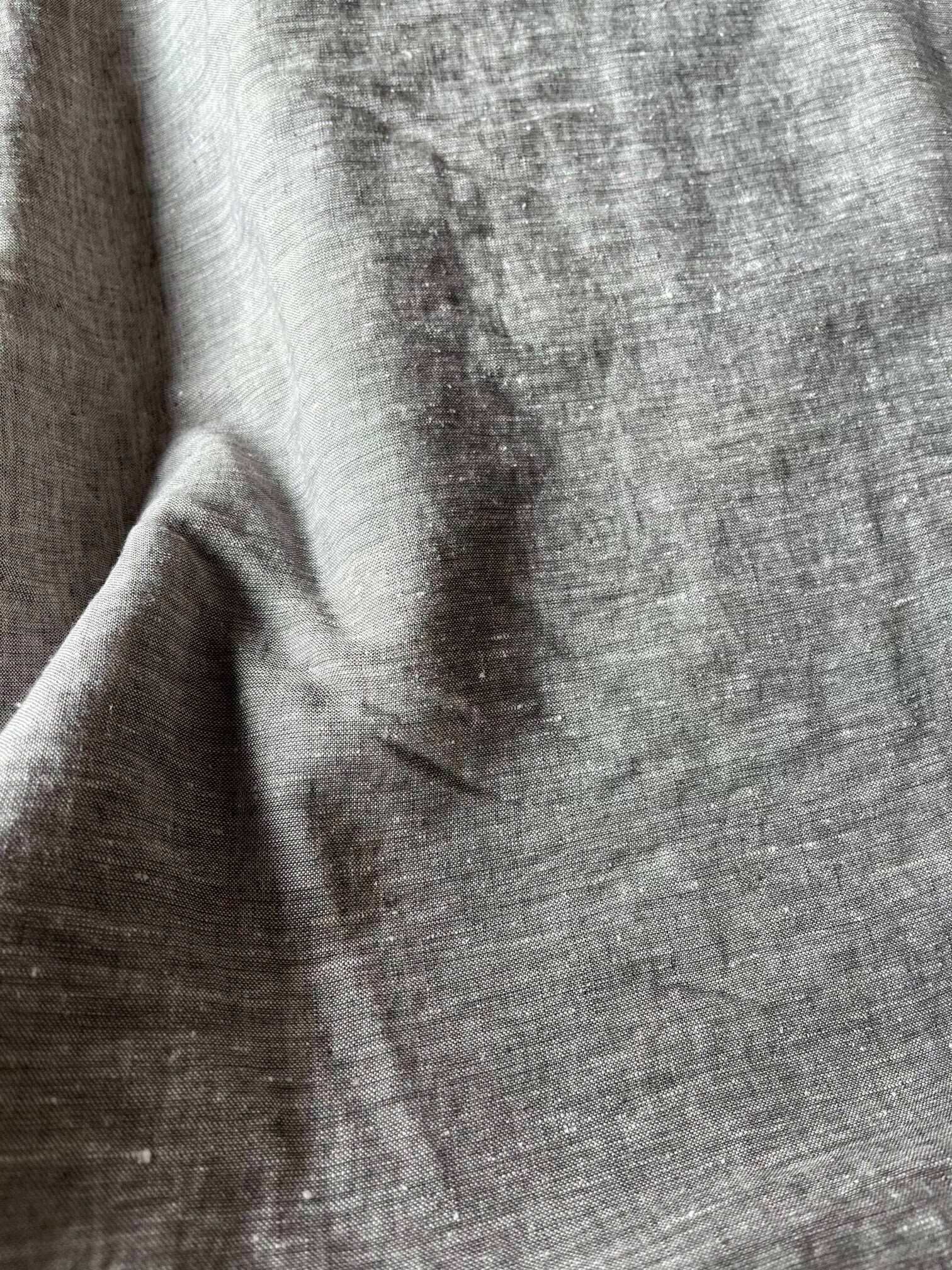 Extra Wide Silver Melange Linen Fabric: 250cm Wide, Softened