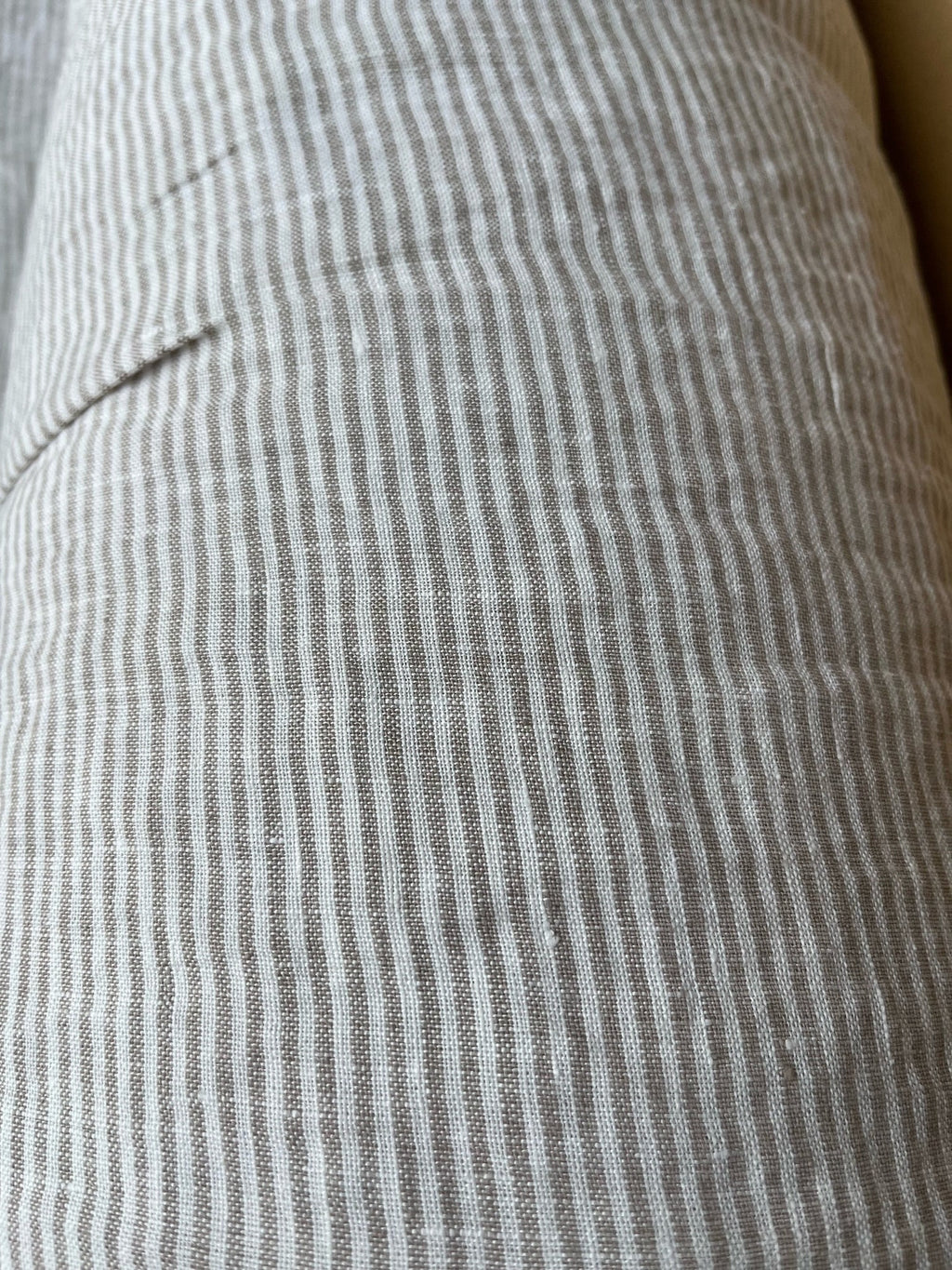Extra Wide Natural Striped Linen Fabric: 250cm Wide, Sewing & Bedding