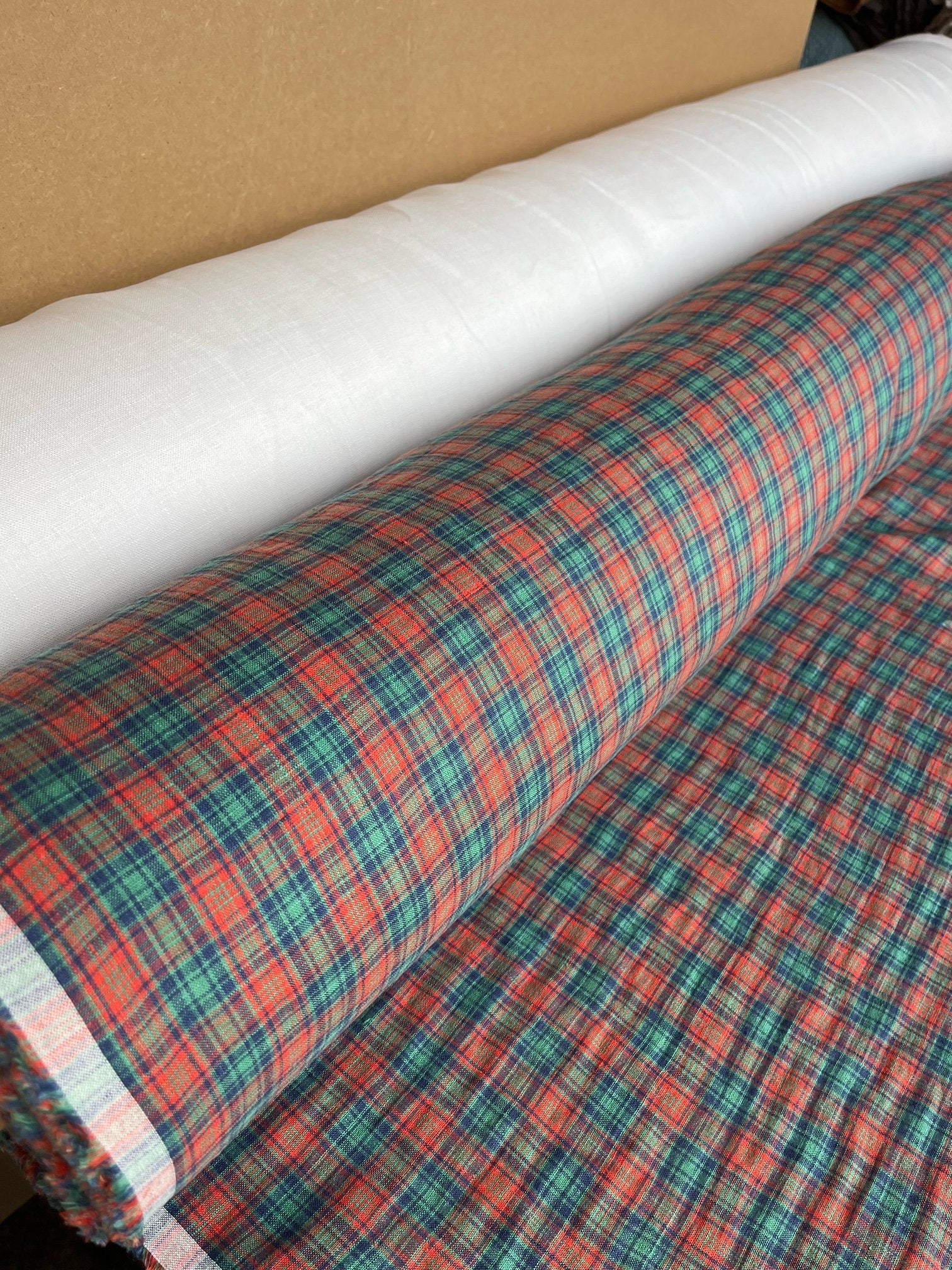 Soft Gingham Linen Fabric: Woven Checked Textile, BGO8