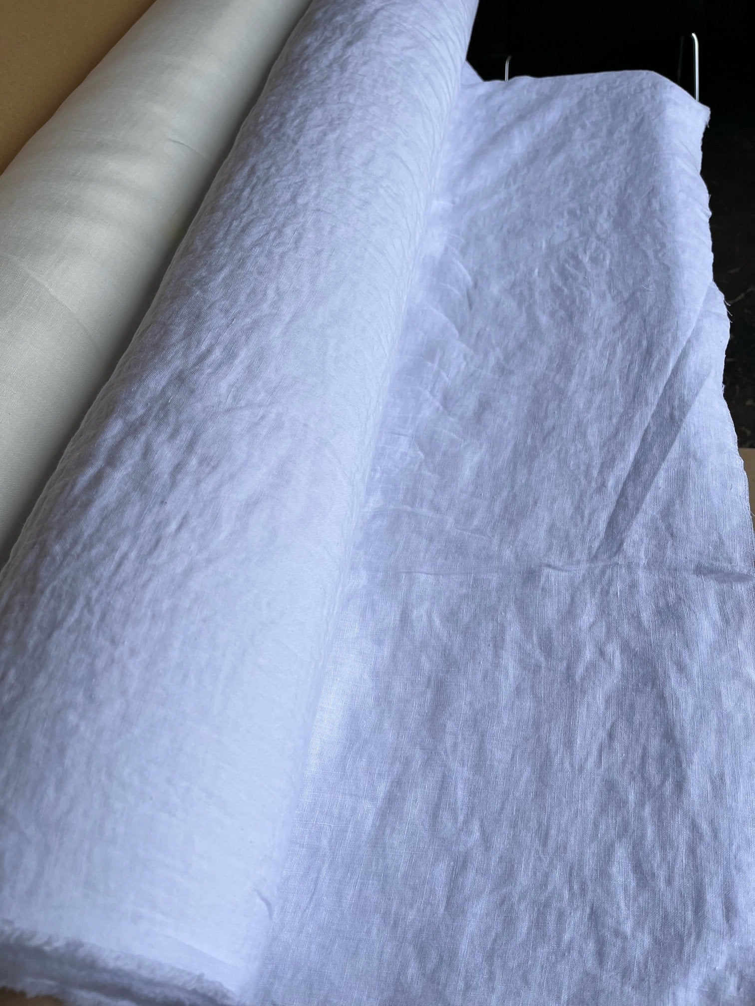 Extra Wide Bleached White Hemp Fabric: 110" Wide, Softened