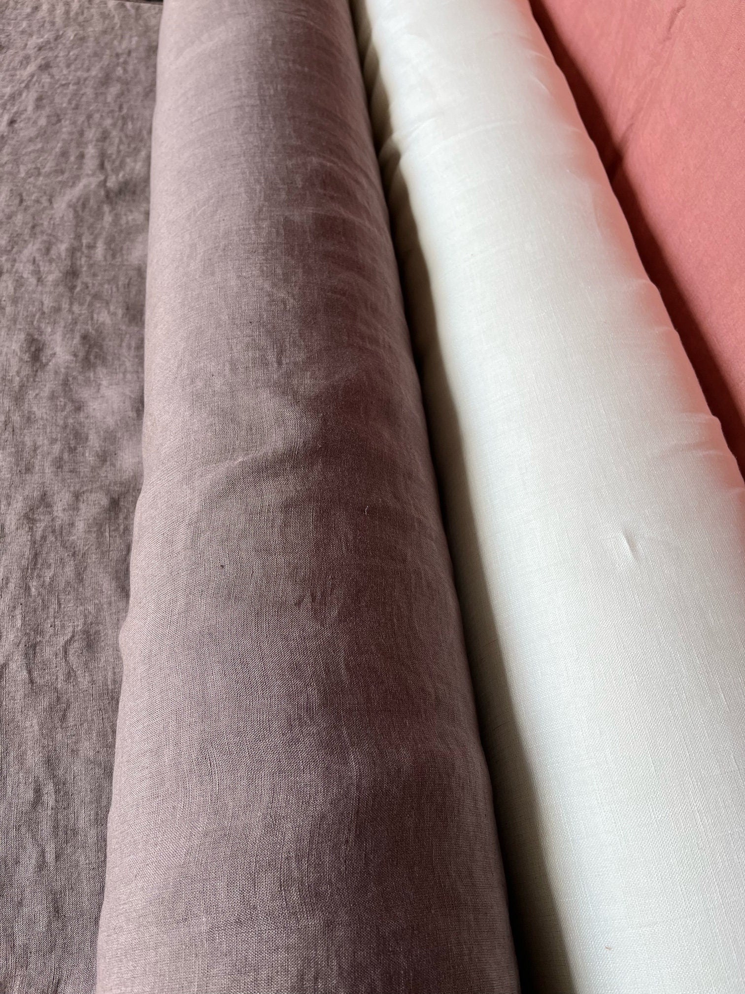 Soft Brown Linen Fabric: 100% French Flax, 145cm Wide