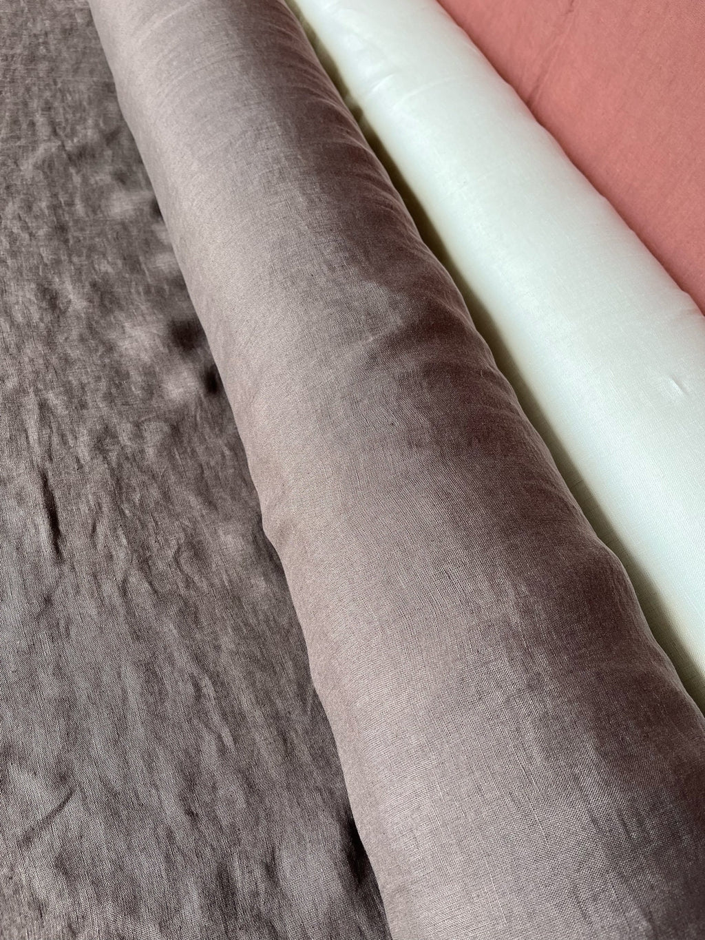Soft Brown Linen Fabric: 100% French Flax, 145cm Wide