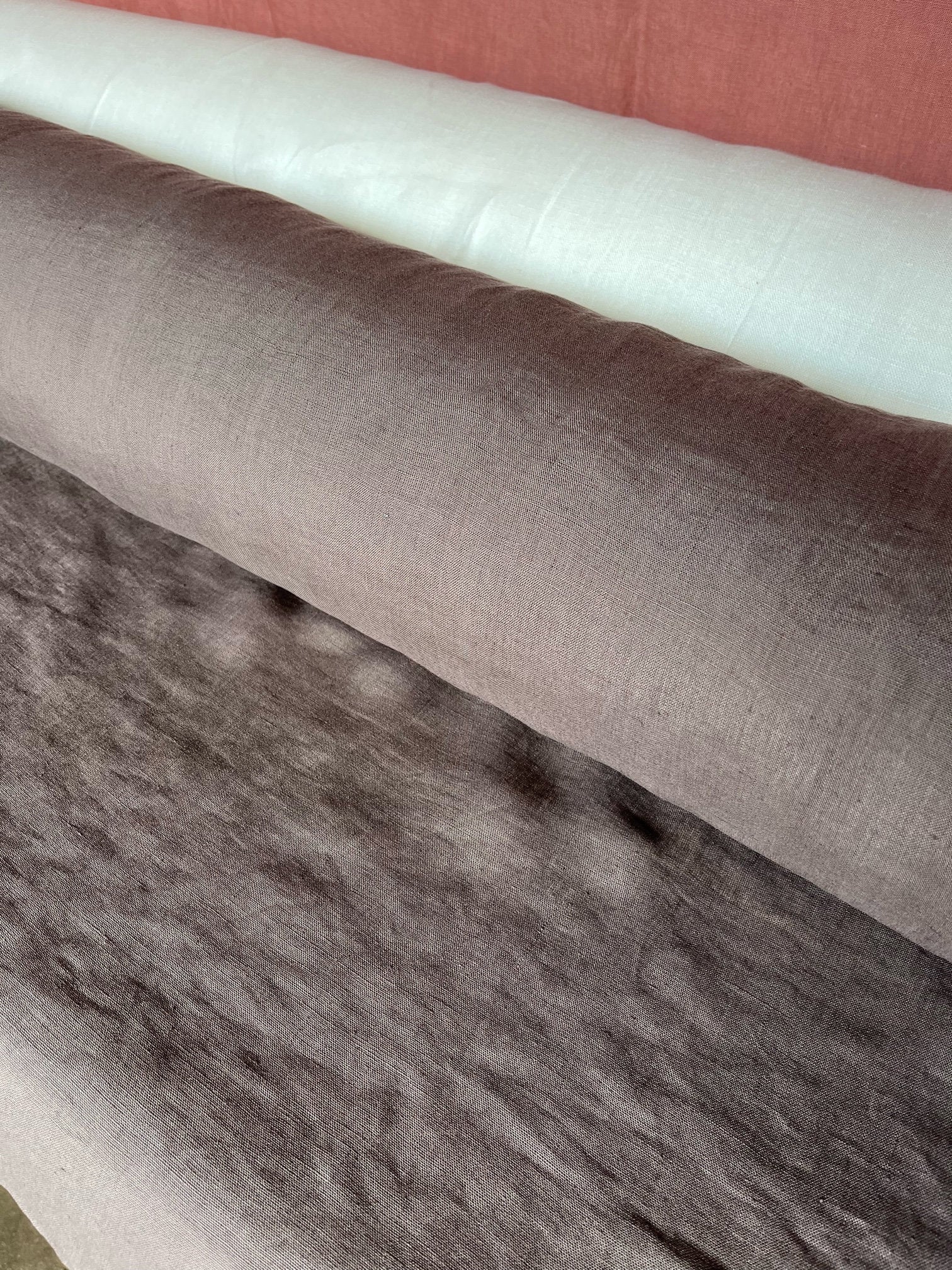 Soft Brown Linen Fabric: 100% French Flax, 145cm Wide