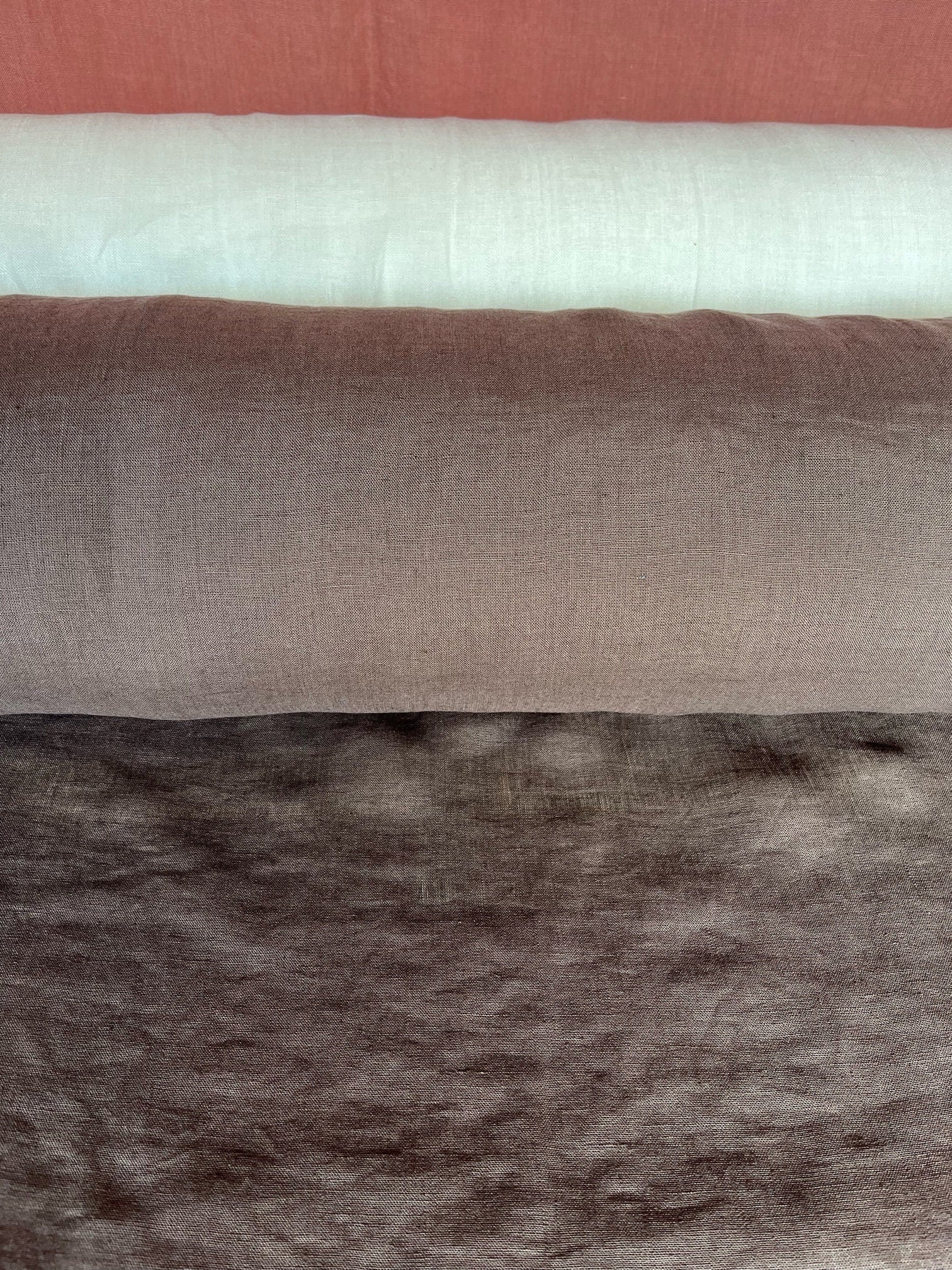 Soft Brown Linen Fabric: 100% French Flax, 145cm Wide