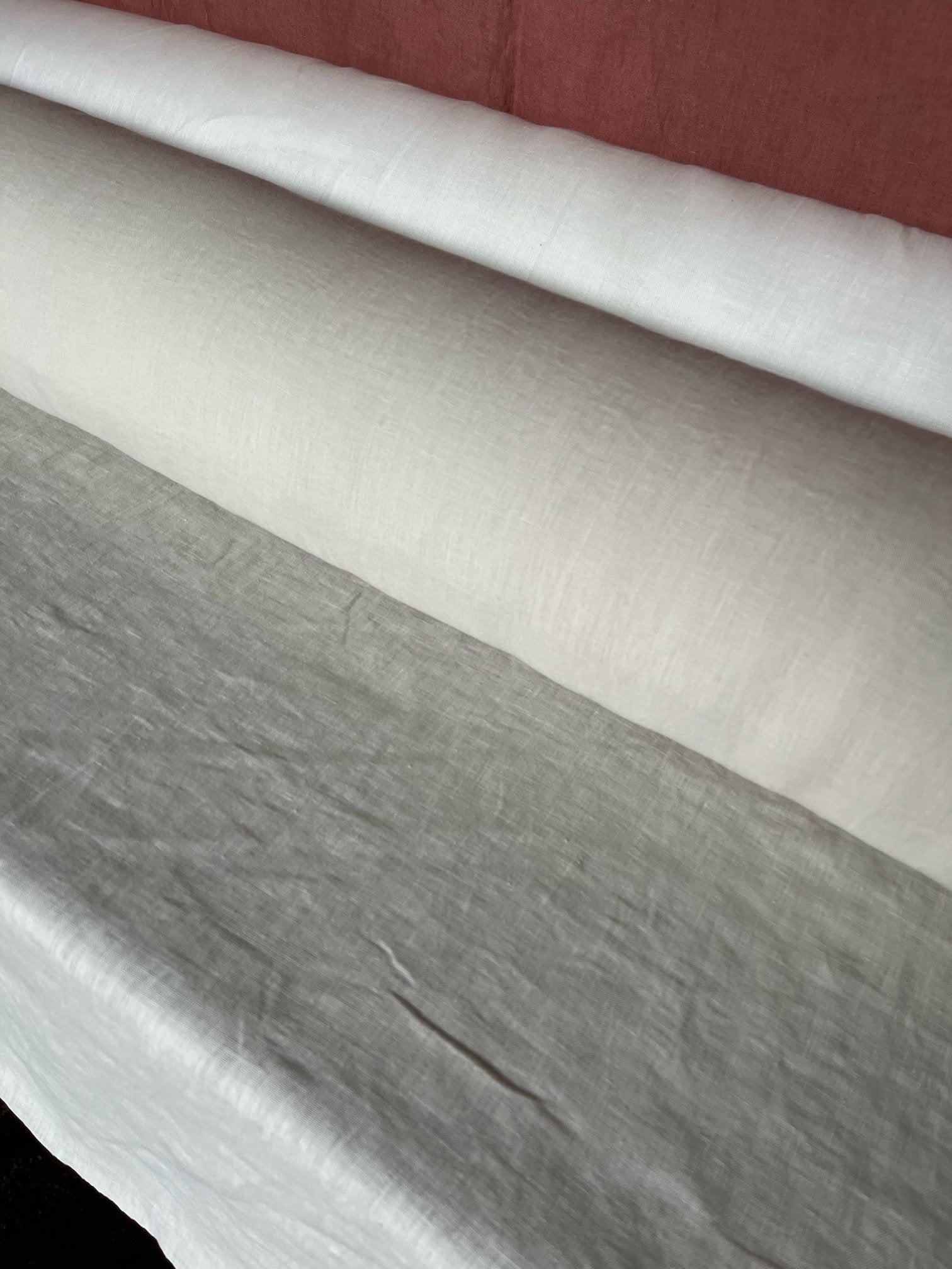 Warm Ivory Linen Fabric: 100% French Flax, Softened (145cm Width)