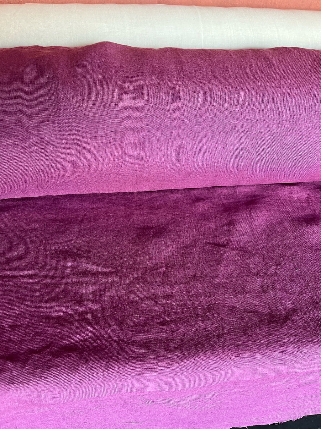 Prickly Pear Linen Fabric: 100% French Flax, Softened (145cm Width)