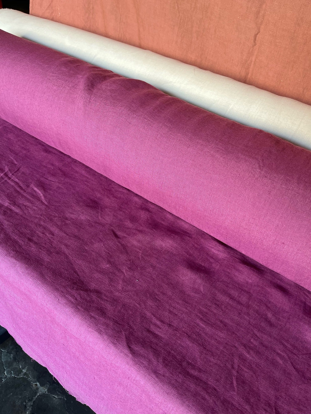 Prickly Pear Linen Fabric: 100% French Flax, Softened (145cm Width)