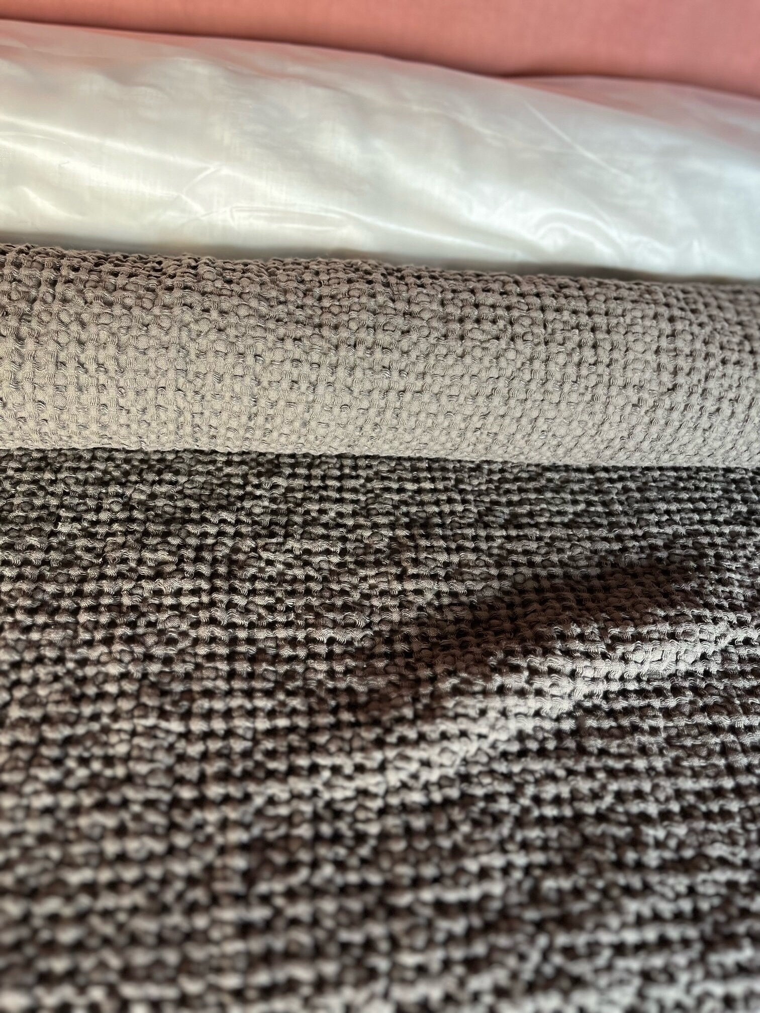 Waffle Linen Cotton Fabric: 88" Extra Wide, Soft Woods Beyond