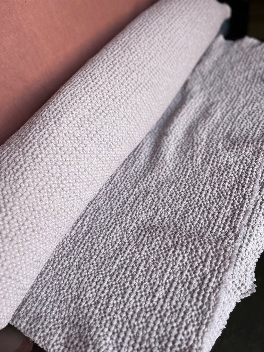 Extra Wide Waffle Linen Cotton Fabric: Piggy Pink BGO137, 88" Wide