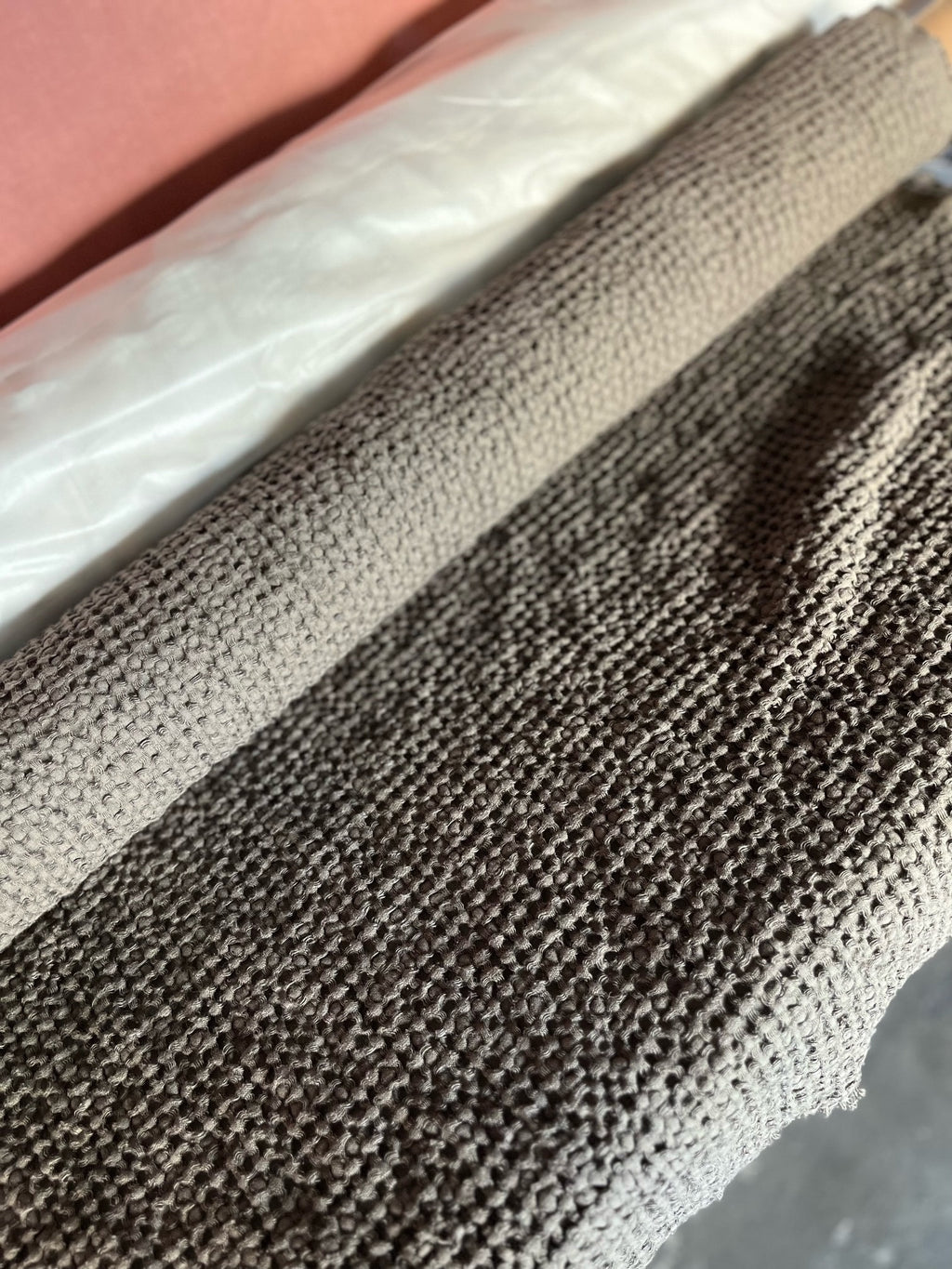 Waffle Linen Cotton Fabric: 88" Extra Wide, Soft Woods Beyond