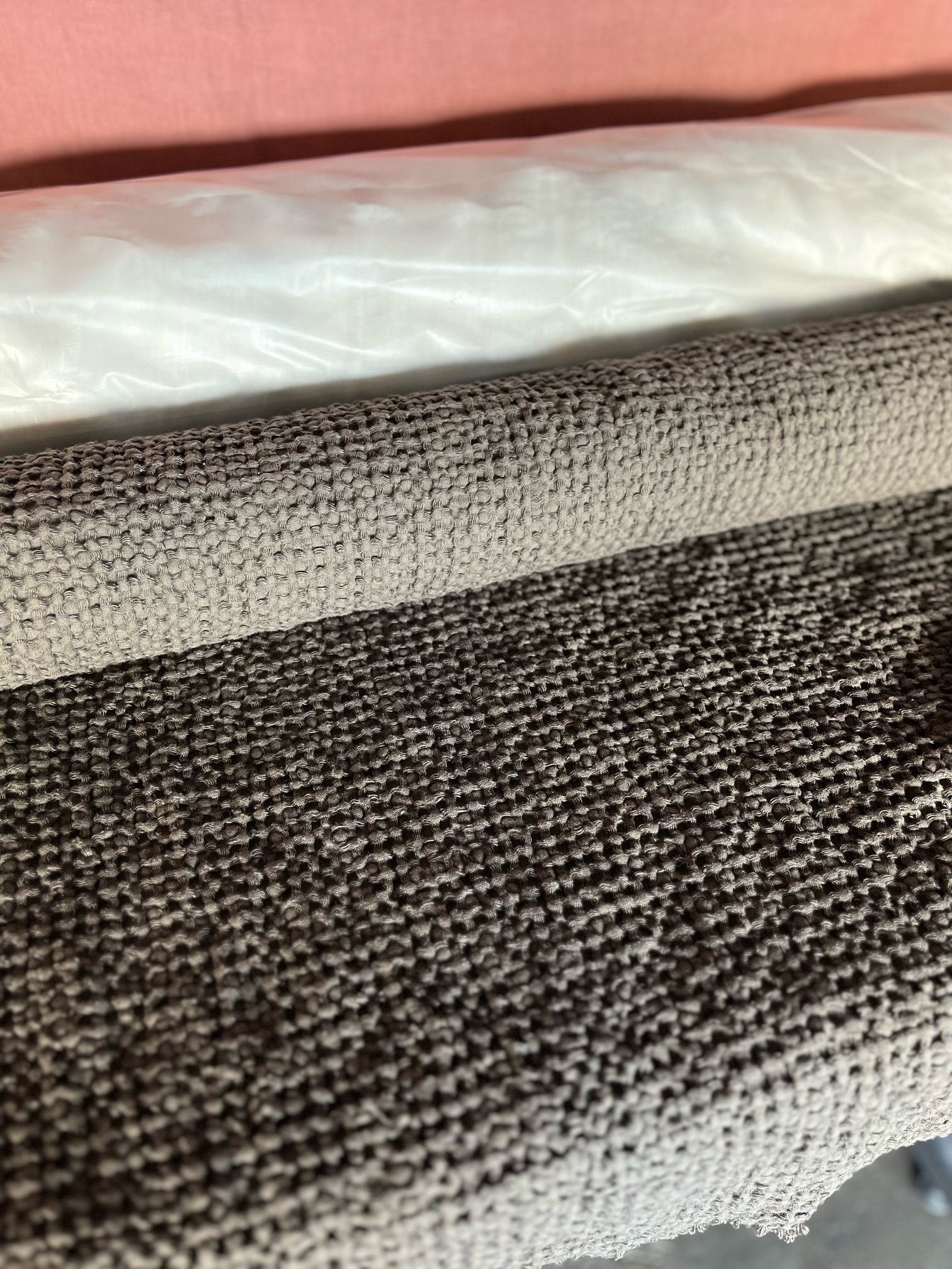 Waffle Linen Cotton Fabric: 88" Extra Wide, Soft Woods Beyond