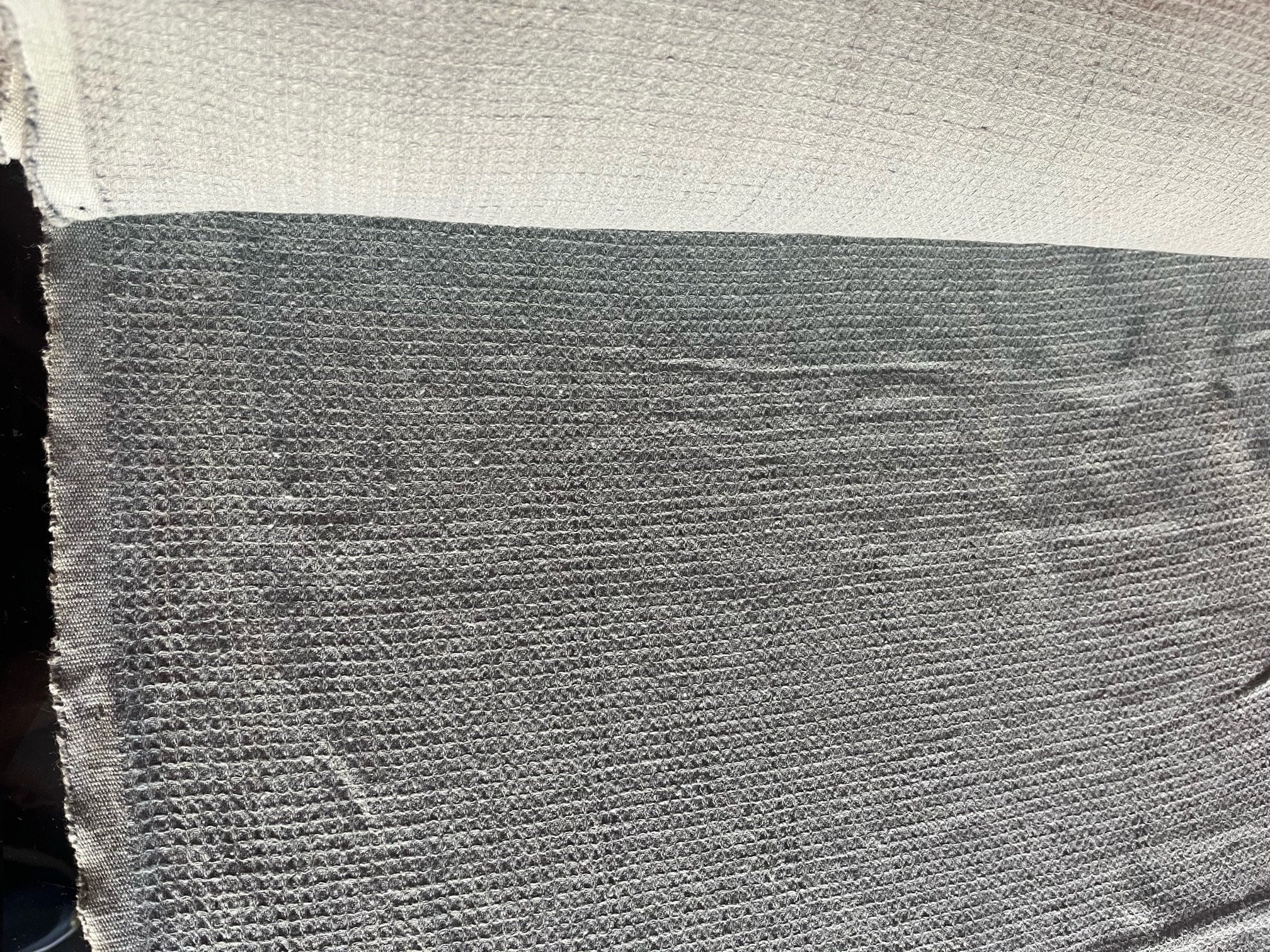 Waffle Linen Cotton Fabric: Steel Gray, 140cm Wide, BGO138