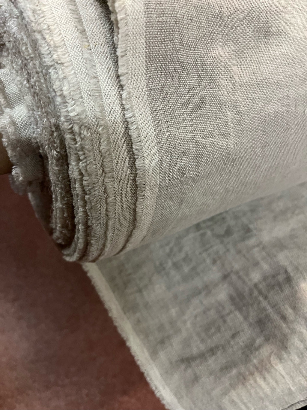 Heavy Linen Fabric: 110" Extra Wide, Softened Semi-Natural